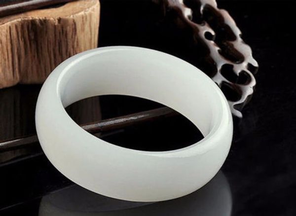 

koraba fine jewelry beautiful china real natural white jade hand polished jade bracelet ing, Golden;silver