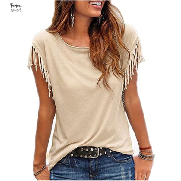

tassel casual t shirt women o neck white t shirt short sleeve t shirt tshirt autumn