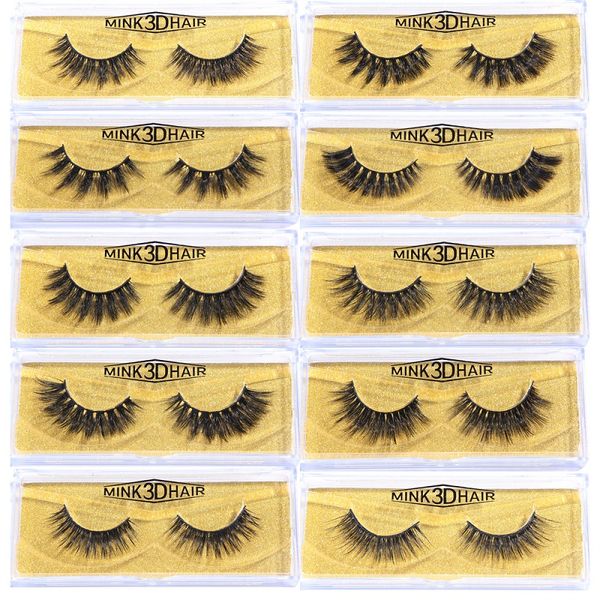

faux false eyelashes 3d mink lashes hand made full strip lashes natural long mink eyelashes gold box fake eyelashes
