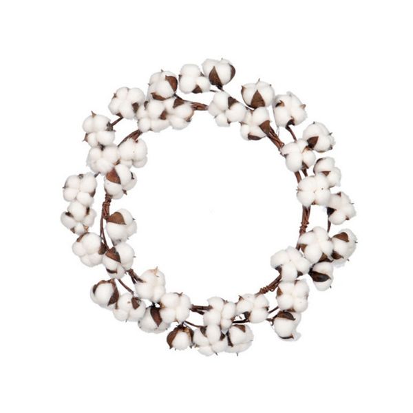 

artificial white flowers wreath cotton bolls flowers garland for home office front door window wall hanging decor