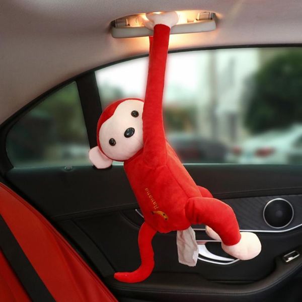 

vodool universal cartoon tissue doll box cute funny monkey animal car auto hanging bupaper napkin box cover holder soft plush