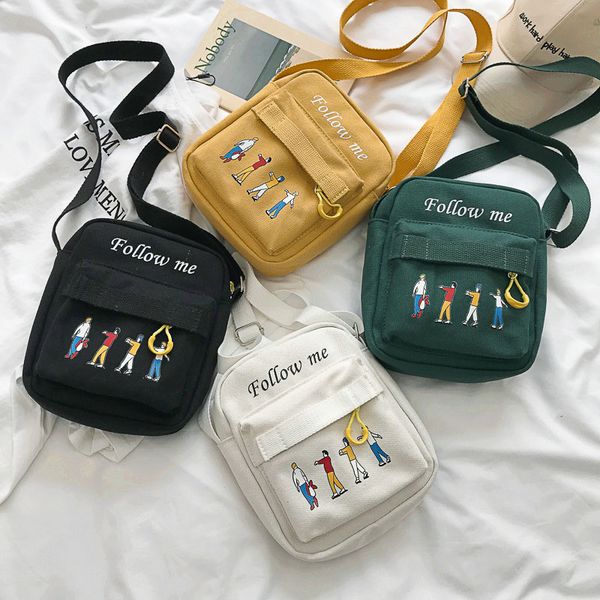 

2019 women concise bag fashion durable canvas crossbody bag personality cool cartoon pattern shoulder