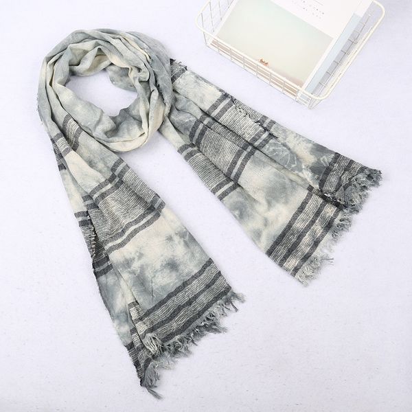 

linen warm soft scarves spring autumn winter scarf retro sequins women tassel striped wrap cotton foulard