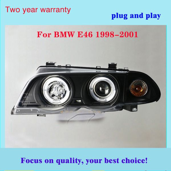 

car style for e46 headlights 4 doors from 1998-2001 year headlight for 316/318/320/325/328i hid bi-xenon highlow double lens