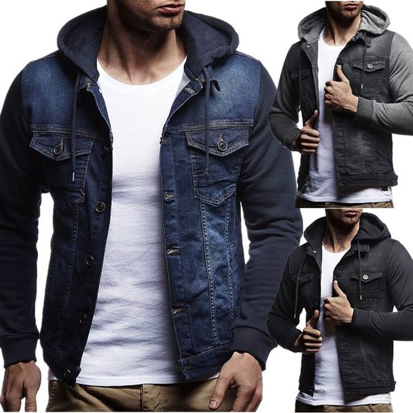 

zogaa new fashion men denim jacket cowboy cotton slim fit single breasted jackets casual spring male coat slim, Black;brown