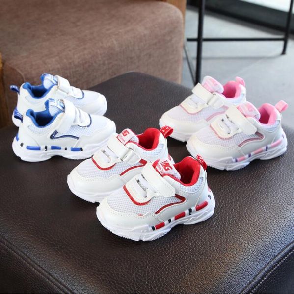

2019 spring and autumn children's running shoes boys net shoes in children comfortable breathable single shoes of charge, Black;red