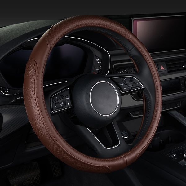 

pu leather car steering wheel cover universal auto interior accessories for gla x156 cla glk 350 x204 glc 300