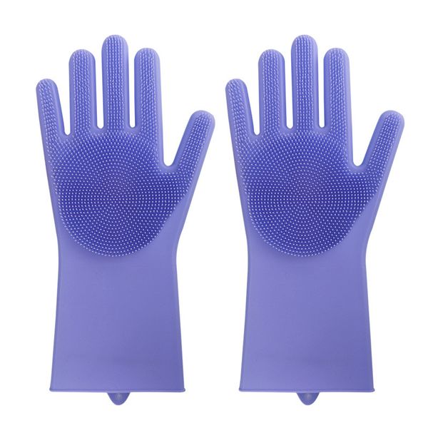 

quality high one pair magic silicone rubbe dish washing gloves eco-friendly scrubbing gloves multipurpose kitchen cleaning