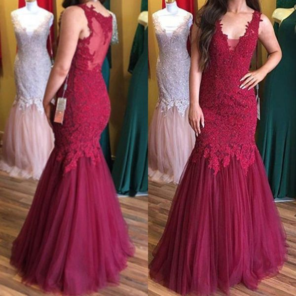 

длинные вечерние платья втулки крышки mermaid burgundy sexy v шеи платье patry платье вечернее платье платье de festa, Black;red