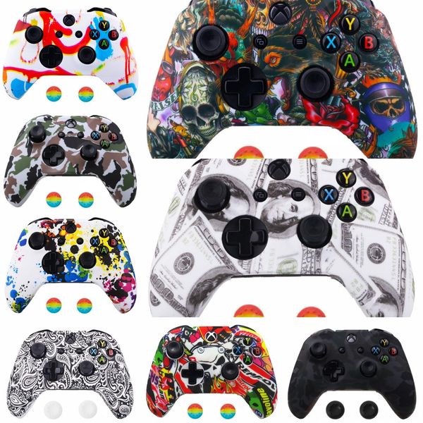

gjdh8 силиконовый защитный чехол для x one xbox protector controller s water transfer printing камуфляжная крышка захваты колпачки
