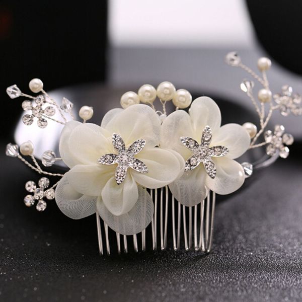 

1pc exquisite crystal pearl hairpin rhinestone tiara bridal crown hair pins bride hair comb wedding accessories
