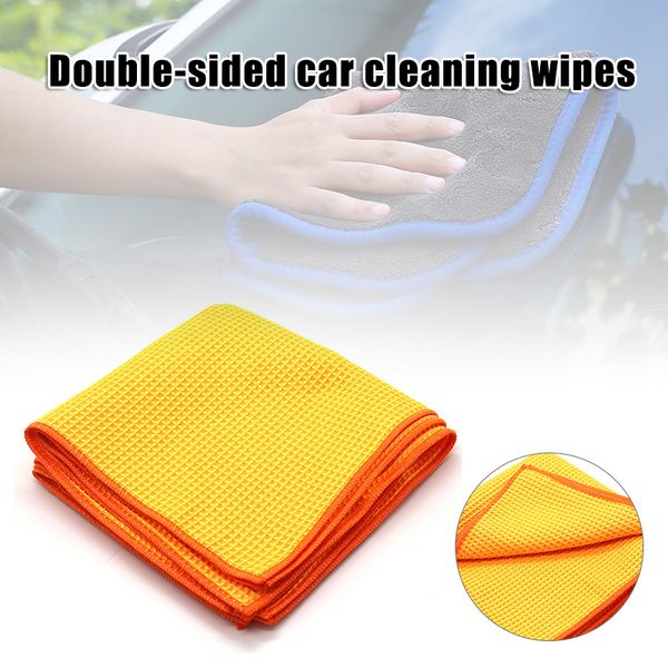 

2pcs microfiber window car washing water drying clean glass cleaning towel wipe auto 40x40cm m8617