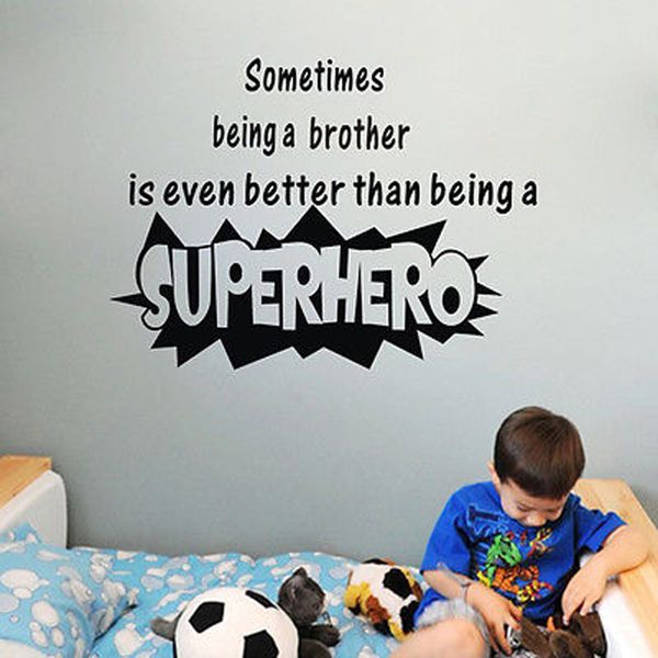 

being a brother superhero quote room decoration kids wall sticker removable pvc