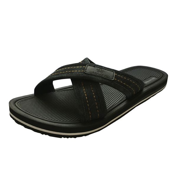 

casual slippers men comfortable summer slides size 41-46 new fashion man indoor outside shoes, Black