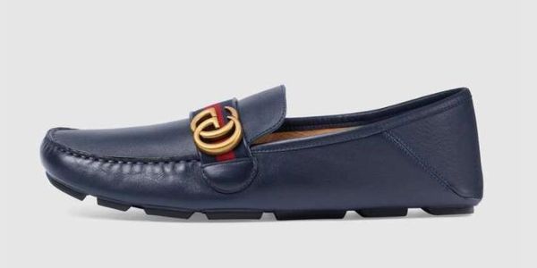 

2019 leather driver with web 450891 men moccasins loafers lace ups monk straps boots slippers drivers sandals slides sneakers dress shoes, Black