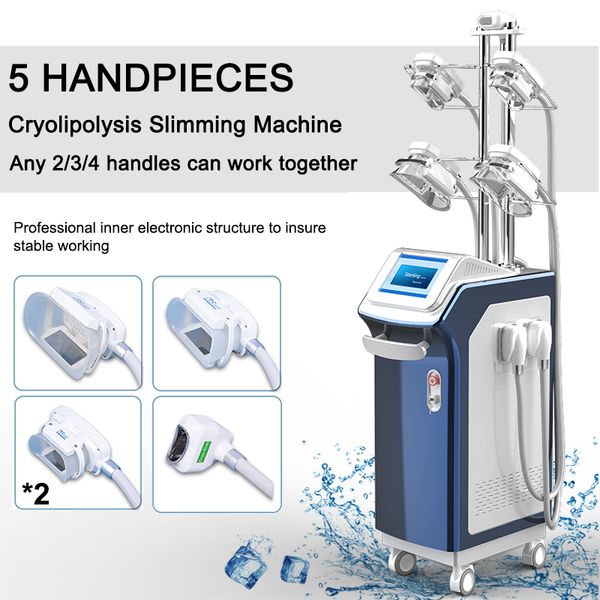 

new fat ing slimming equipment 5 handles cryolipolysis simultaneous working fat ing cellulite removal cryo machine
