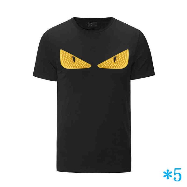 

new tide fashion mens clothing summer mens fashion t shirts casual streetwear fashion t shirt rivet cotton blend short pattern#5, White;black