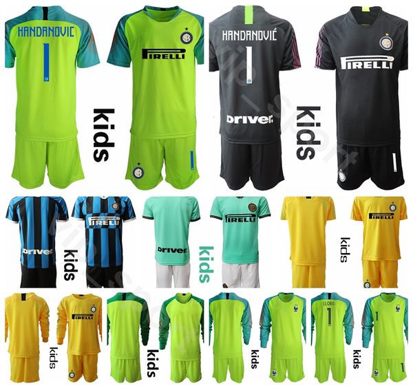 

Goalkeeper GK Youth CANDREVA Jersey 87 Set Inter 2019 2020 Milan Goalie Kids 1 HANDANOVIC 46 BERNI 27 PADELLI Football Shirt Kits