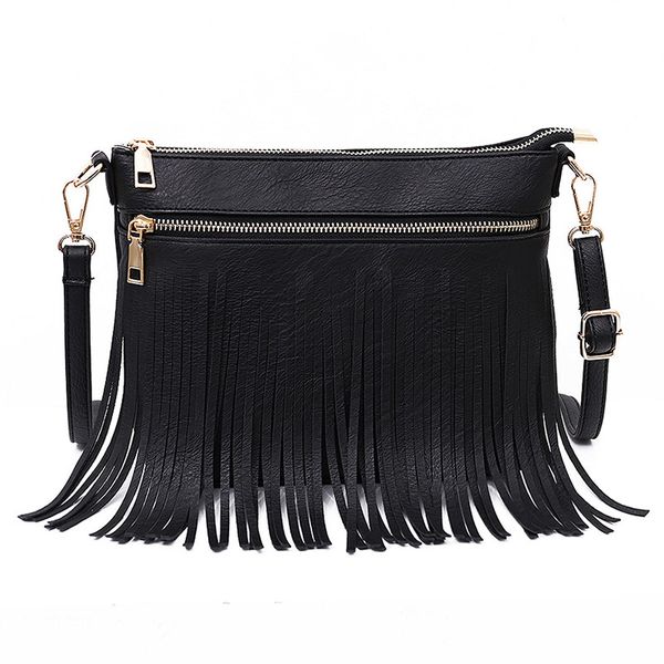 

zipper messenger bags cross over bag ladies casual crossbody for women handbags female vintage tassel envelope dropping shipping