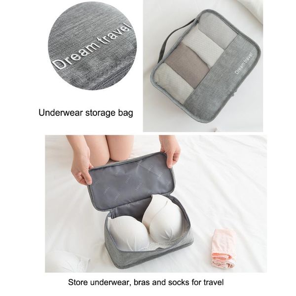 

7pcs/set oxford cloth travel storage bag luggage organizer packing cosmetic bag cube organiser for clothing