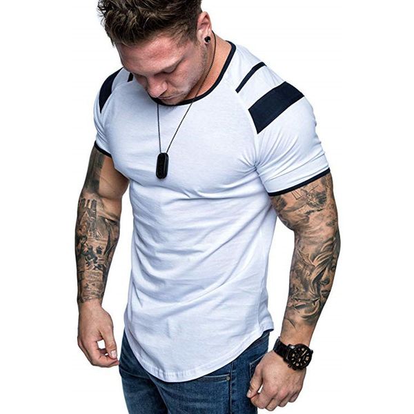 

повседневный street wear мужская футболка 2020 мужская мода solid color t-shirt tops gyms jogger sporter мода фитнес, White;black
