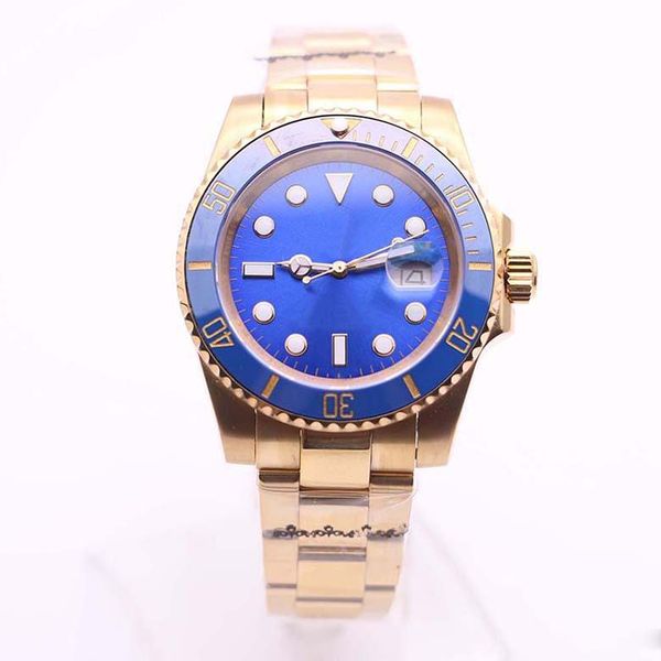 

2813 automatic mechanical sapphire luminous noble blue dial 40mm date mens watches watch rotatable ceramic bezel yellow gold wristwatches, Slivery;brown
