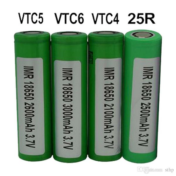 

батарея высшего качества vtc4 vtc5 vtc6 25r 18650 inr батарея 2500mah 3000mah 3.7v аккумуляторная литиевая батарея cell