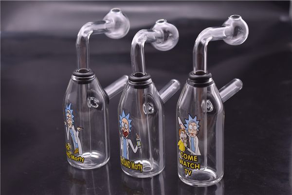 Самый дешевый горелка для горелки Pyrex Bong Clear Slass Bong Bong Смешные и милые стеклянные трубы Масляное масло бонг с отсекаемой горелкой нефтью