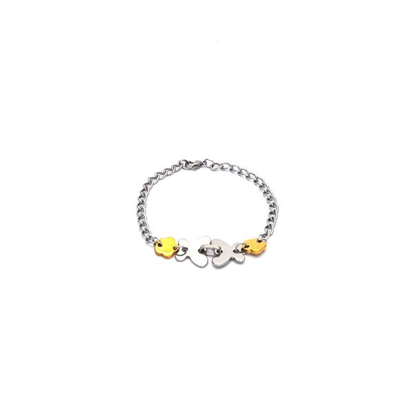 

wholesale stainless steel silver bracelets butterfly flowers delicacy temperament for women br051727, Black