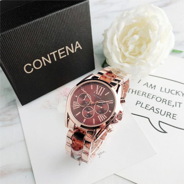 

6478jb high grade fashion personality women's watch trend seng women's four leaf grass series quartz wristwatch, Slivery;brown