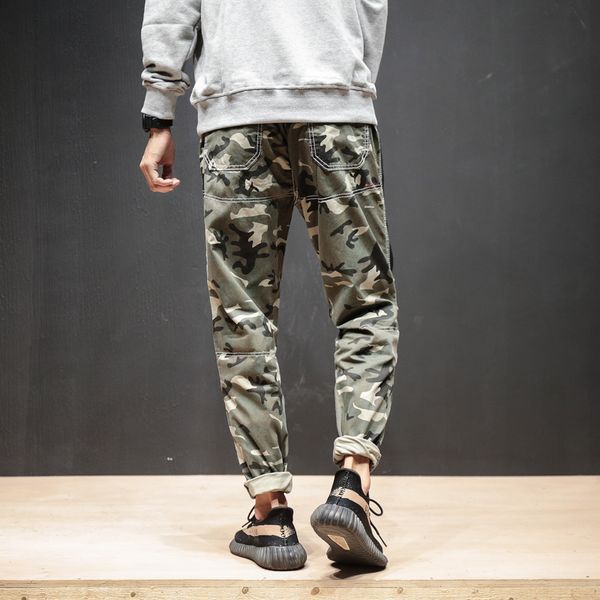 

2020 new skinny streetwear joggers hip hop cargo trouers punk tactical camouflage harem men fashion pants, Black