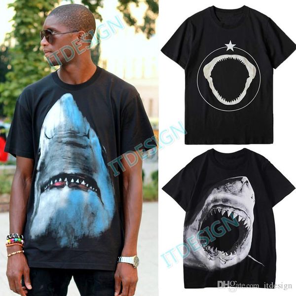 

3d printed акулы хлопок моды t shirt men casual fit street style shortsleeve tee мужской круглым воротом, White;black