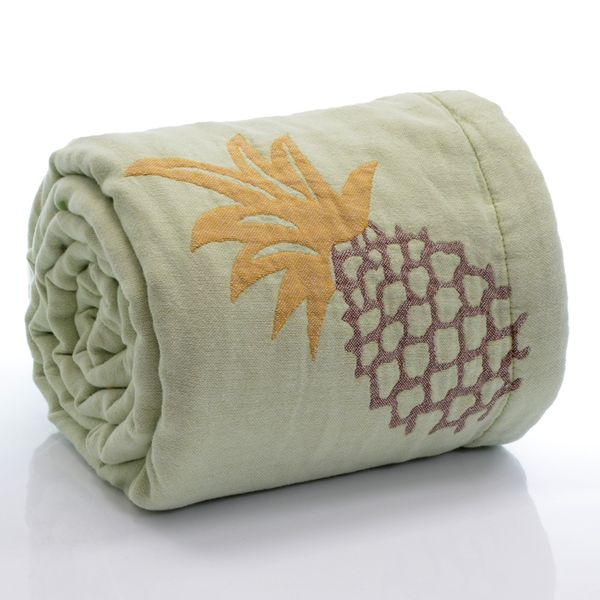 

new popular ins style autumn 100% cotton 150x200cm five layer gauze machine wash printed towel cover blanket tyrande