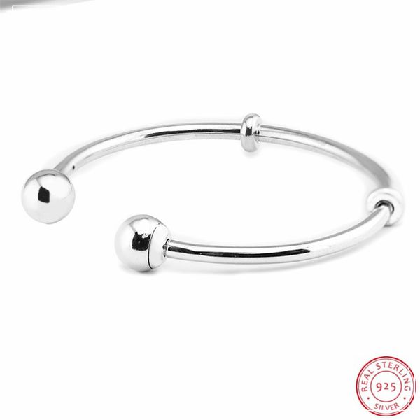 

amazing 925 sterling silver open bangles for women fine jewelry with sleek cool metallic end caps & two sers flb045, Golden;silver