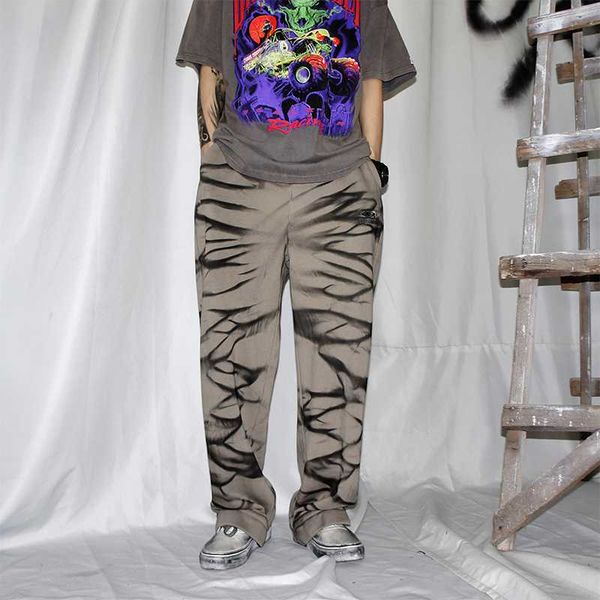 

uncledonjm tie dyed retro cargo pants harem pants streetwear men 2020 summer hip hop casual trousers fashion male me-375, Black