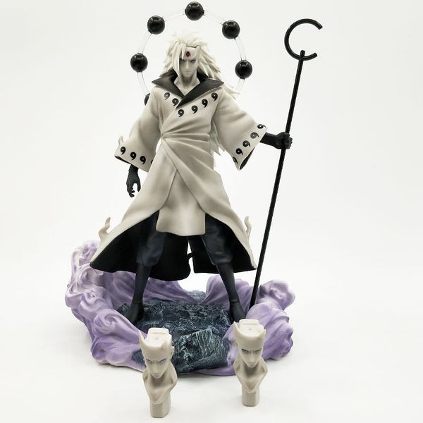 

anime naruto uchiha madara rikud sennin ootutuki hagoromo pvc action figure facial replacement collection model toy 26cm t200118