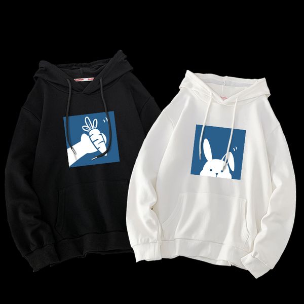 

red fashion hoodie men oversized couple of men's hooded men's hats loose winter added nightmare before christmas modern gg50wy, Black