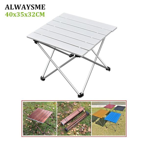 

alwaysme 40x35x32cm colorful aluminium alloy outdoor folding table hiking camping table waterproof folding desk for picnic