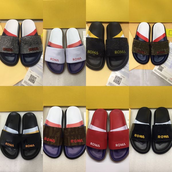 

men women sandals with correct flower box dust bag designer shoes snake print luxury slide summer fashion wide flat sandals slippe, Black