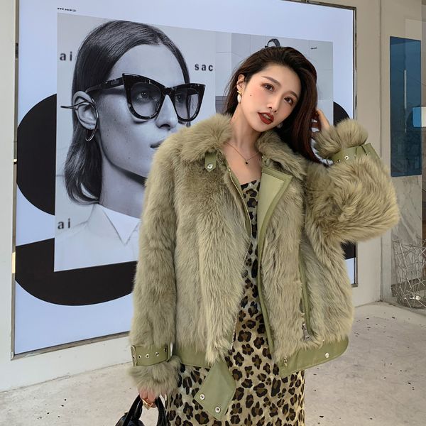 

natural real fur coat female vintage 100% wool jacket women winter clothes 2019 korean double faced fur overcoat hiver 19006, Black