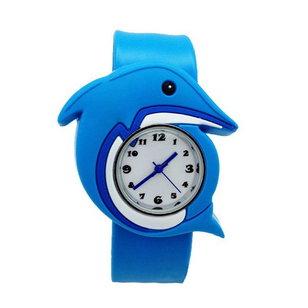 

children's watches cartoon kids wrist baby watch clock quartz watches for gifts relogio montre dolphin, Blue