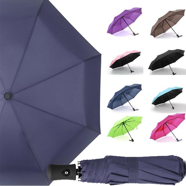 

тройной складной автоматический зонт уф-защита автоматическая 8 косточек ветровка простые зонтики