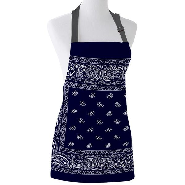 

aprons bandana navy blue southwestern print apron kitchen bib with adjustable neck for cooking gardening