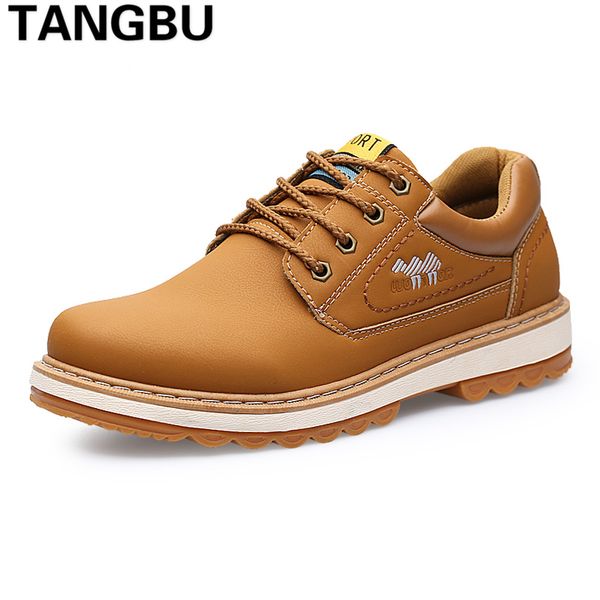 

2018 new arrival british style men work shoes lace up breathable casual leather shoes fashion men flats oxfords size 39-44, Black