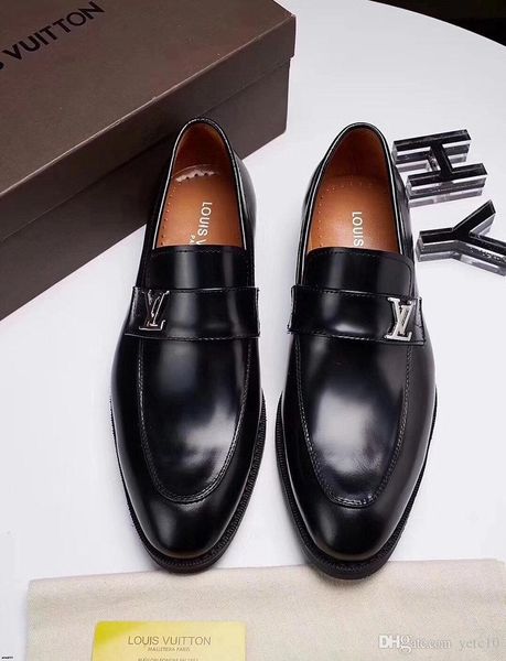 

19ss italian luxury brands mens dress shoes leather oxford shoes for men zapatos de hombre de vestir formal sapato social masculino yecq1, Black