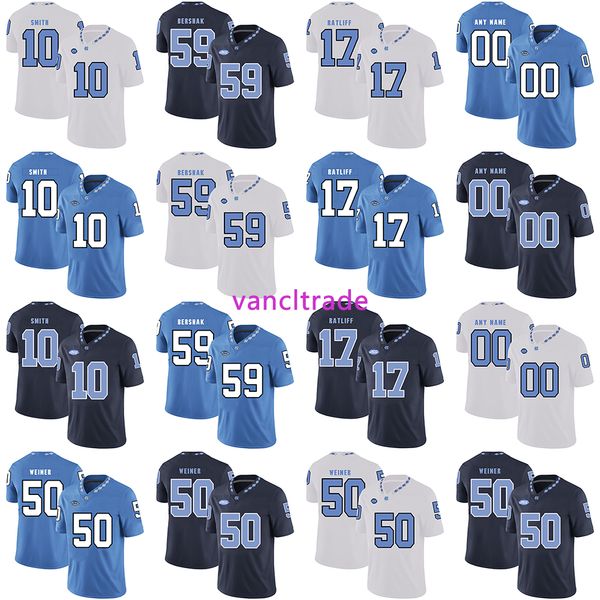 

2019 ncaa футбол северная каролина 10 андре смит 59 энди бершак 17 энтони ратлифф-уильямс 50 трикотажные изделия art weiner, Black;red