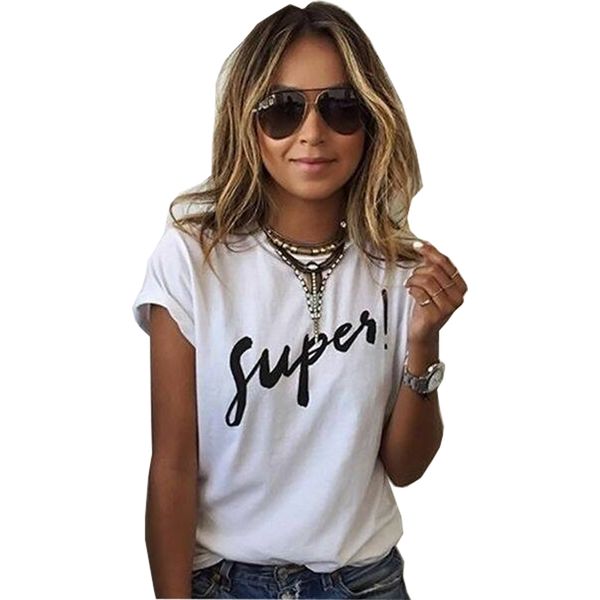 

women shirts womens designer t shirt women 2019 cotton arrival selling europe short letter print t shirt vestidos de letter t015, White