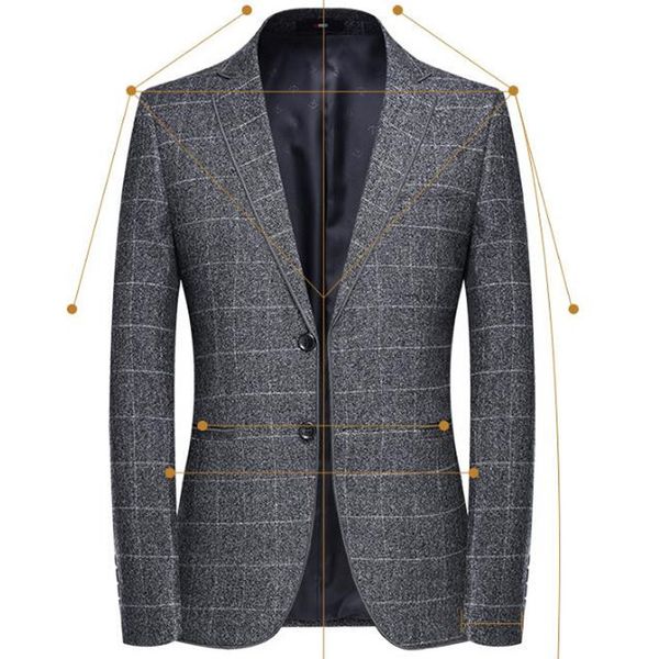 

men's blazer jacket youth blazer grid style suit jacket slim fit blazers coat business casual overcoat, White;black