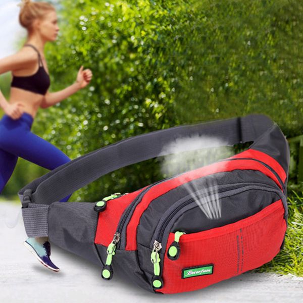 

men nylon outdoor sports tear resistance splashproof camping portable hiking protective travel cycling crossbody waist pack