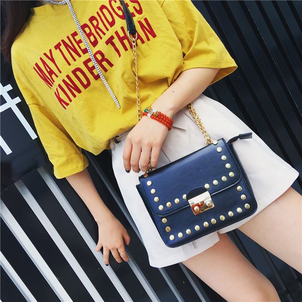 

women's bags 2020 new fashion shoulder bag women hand bag rivet chain ms small